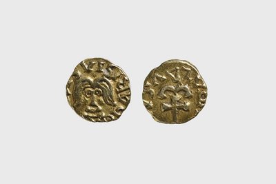 Triens des Monetars Arnoaldus (Paris, 600-675 n. Chr.) 