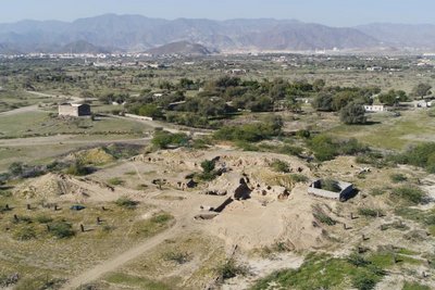 Luftbild der Ausgrabungen in Kalba
